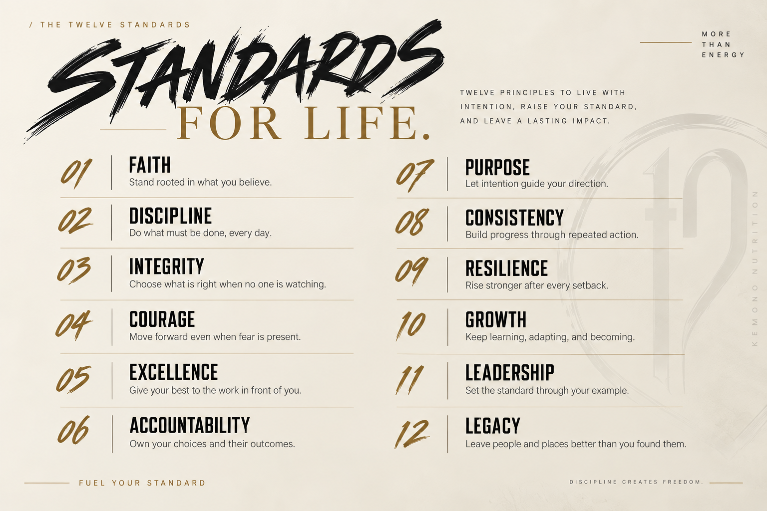 The Twelve Standards for Life